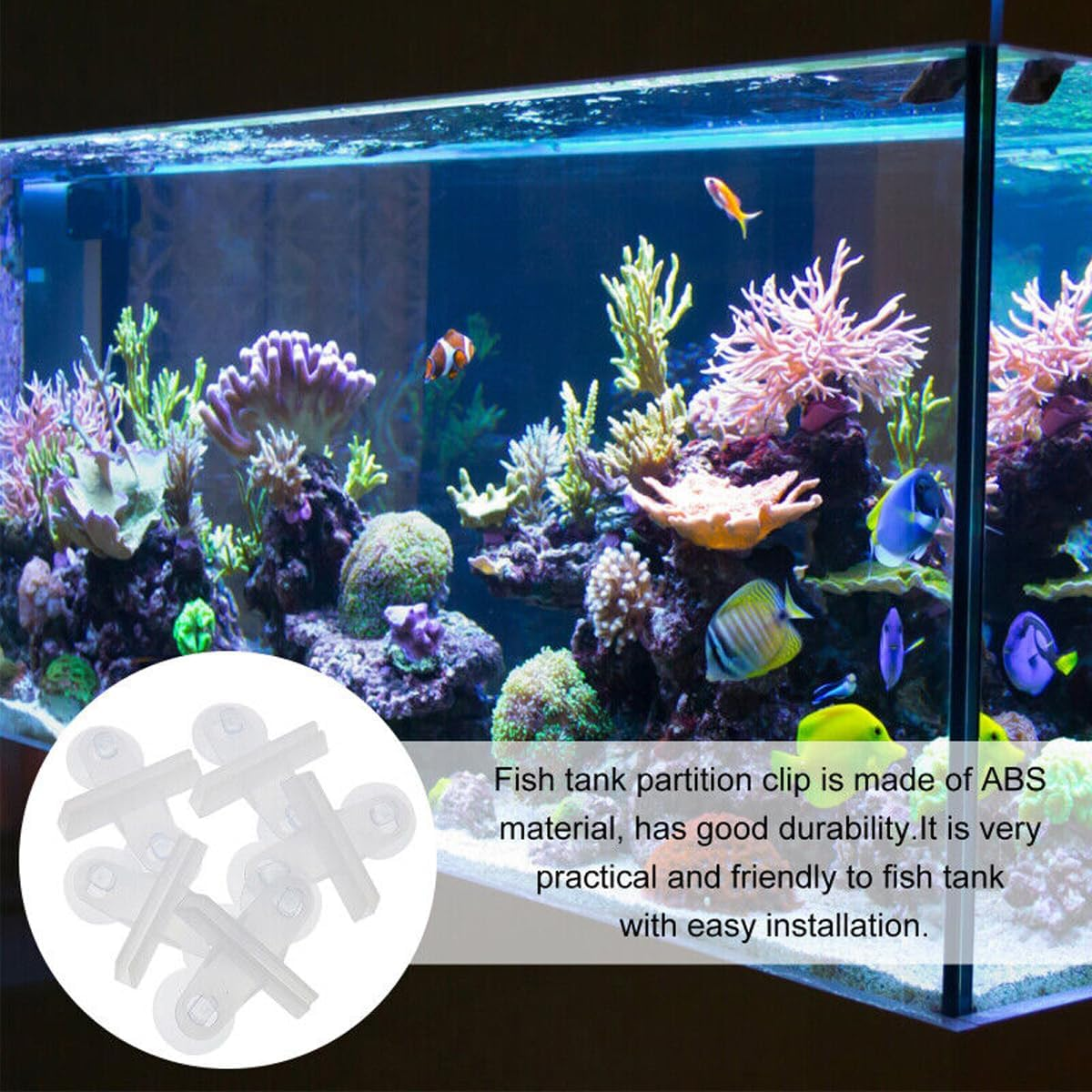 AIMALL Fish Tank Isolation Plate with Suction Cups &ndash; Partition Clamp for Glass Aquariums, Adjustable Divider for Fish Tank image number 2
