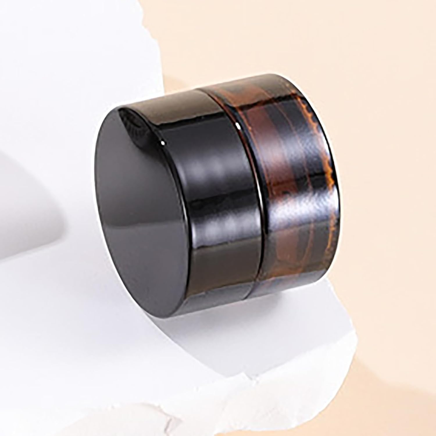 3 PCS 5Ml Amber Glass Jars with Lids Mini Sample Jars Tiny Cosmetic Containers Cream Makeup Pots for Travel Empty image number 3