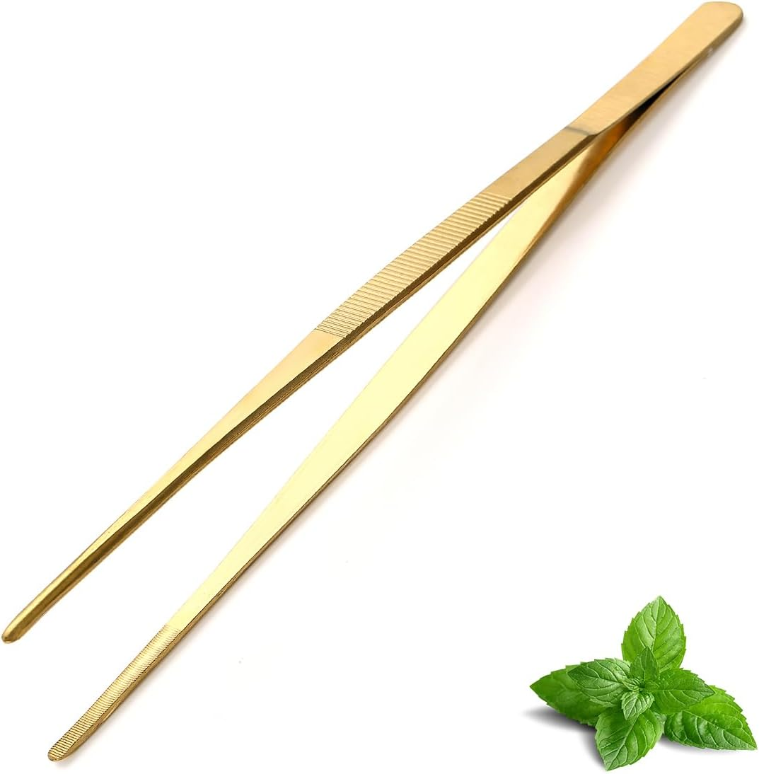 Berglander Kitchen Tweezers Fine Tweezer Tongs 30Cm/12, Extra-Long Stainless Steel Cooking Tweezers Cooing Tong Dishwasher Safe