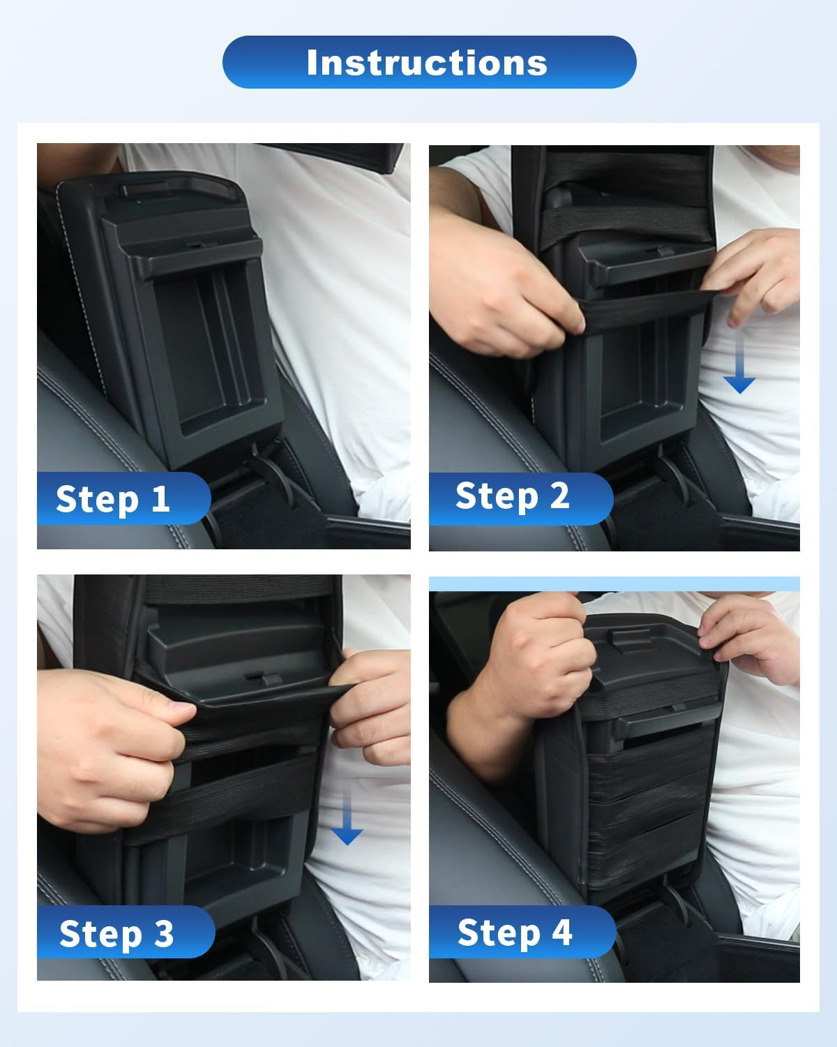 CDEFG Compatible with 2024 2025 Hyundai Santa Fe Center Console Cover Compatible with 2024 Hyundai Santa Fe MX5 Accessories Armrest Cover 2025 Santa Fe Middle Console Pad Santa Fe 2024 Seat Box Cover - Grey image number 6