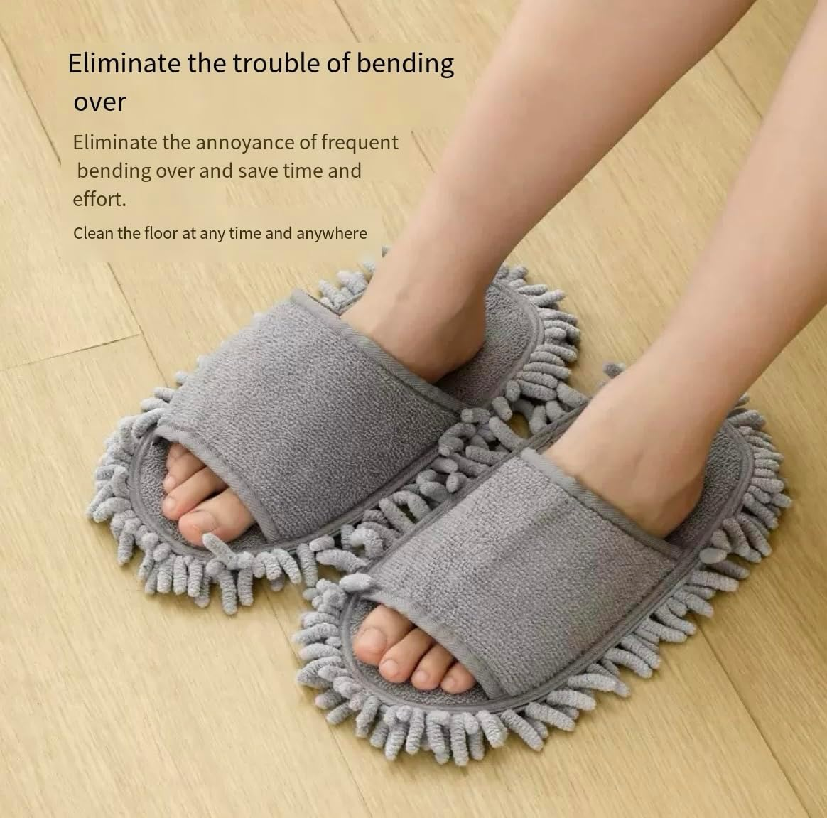 1 Pairs Microfiber Dust Cleaning Slipper Men and Women House Mop Washable Mopping Slippers Unisex Dusting for Floor Dust Dirt Cleaning Tool Supplies image number 2