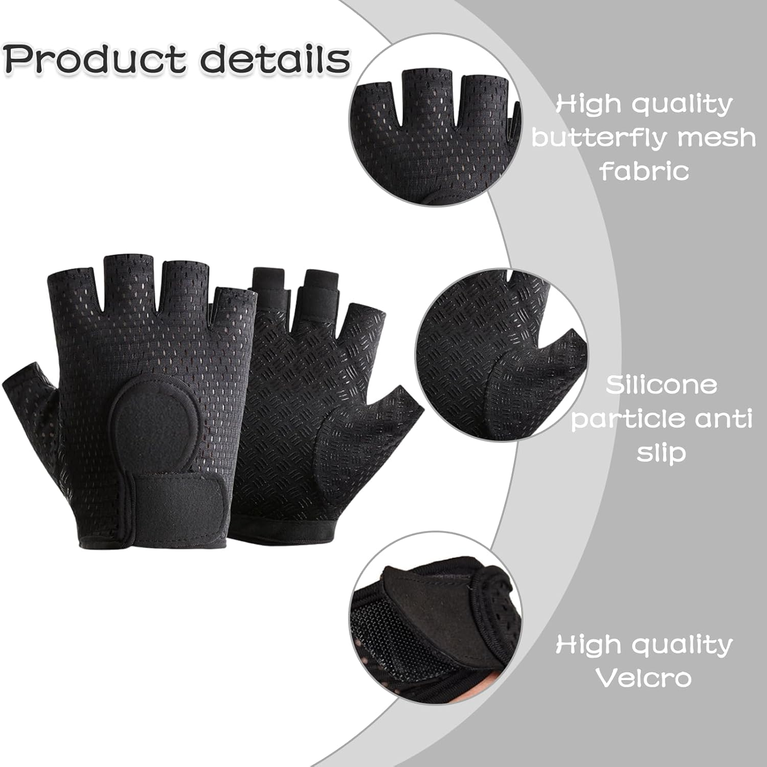 Gym Gloves Women Weight Lifting Gloves Women Workout Gloves Women Weightlifting Gloves for Women for Weightlifting Cycling Strength Training Fitness (Black) image number 5