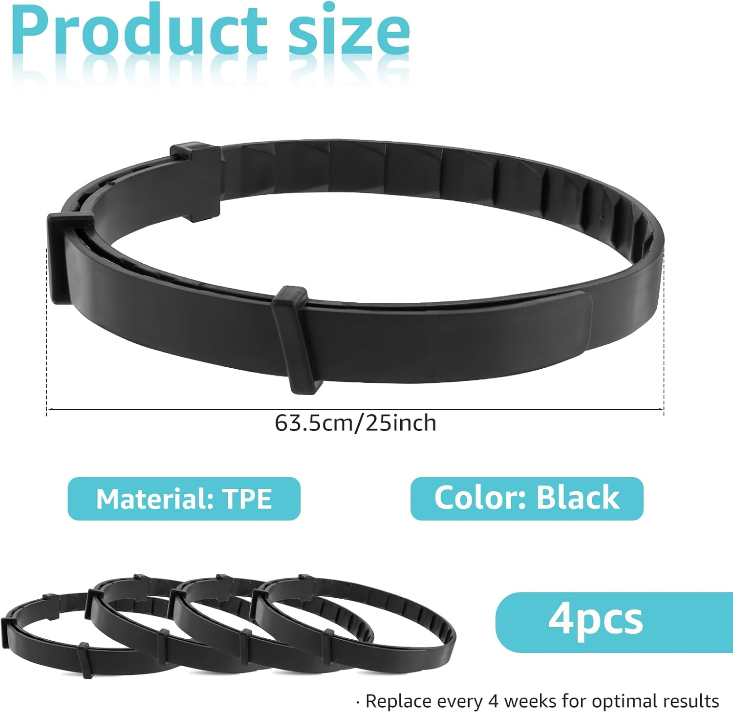 Calming Collar for Dogs,4 Packs Dog Pheromone Calm Collars,Relief Anxiety Stress Separation Lasts 60 Days,Relieve Bad Behavior,25 Inches Size Flexible Adjustable for All Small Medium and Large Dog (A) image number 1