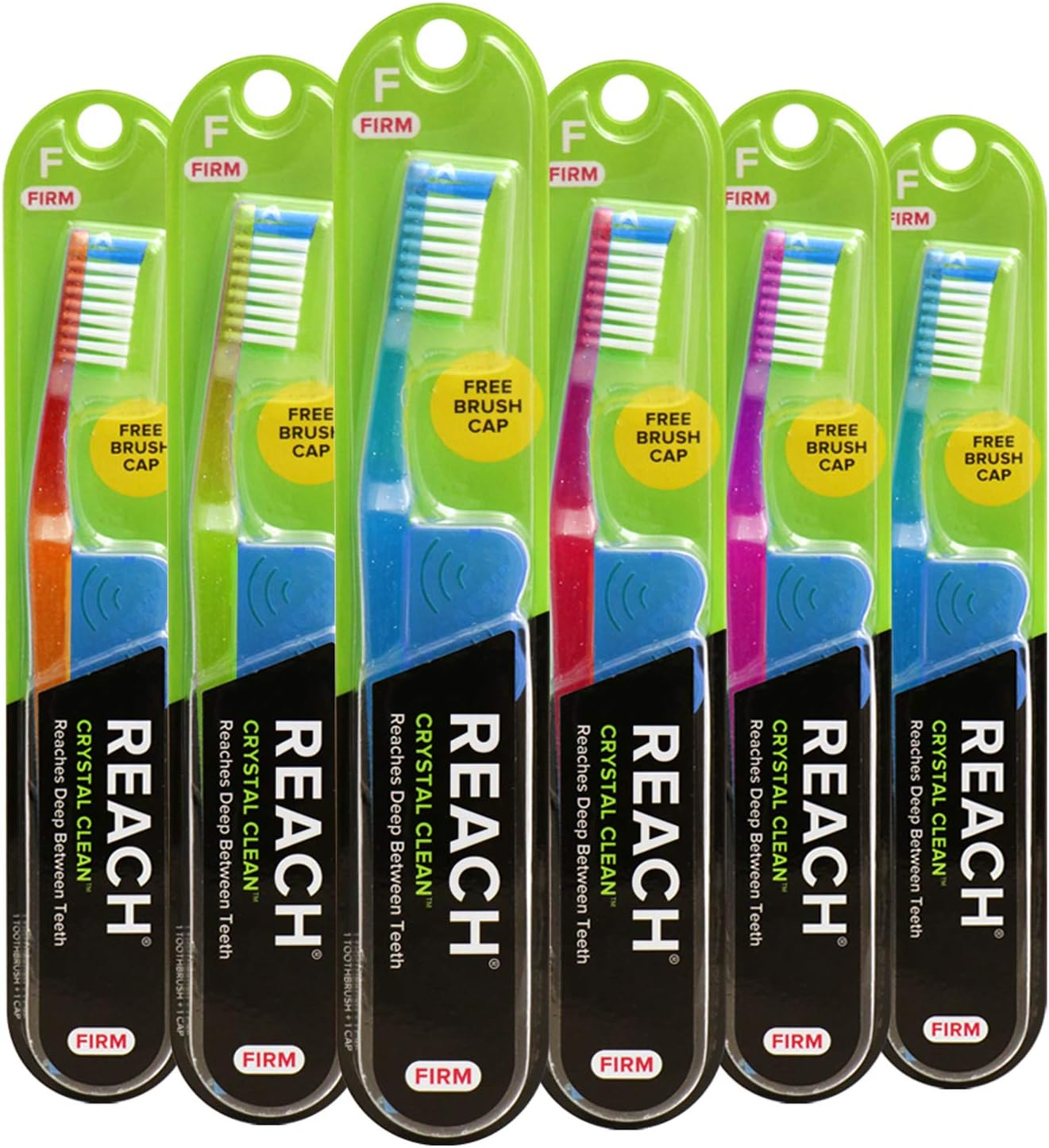 Reach Crystal Clean Toothbrush, Firm Bristles, 1 Count, Pack of 6 image number 1