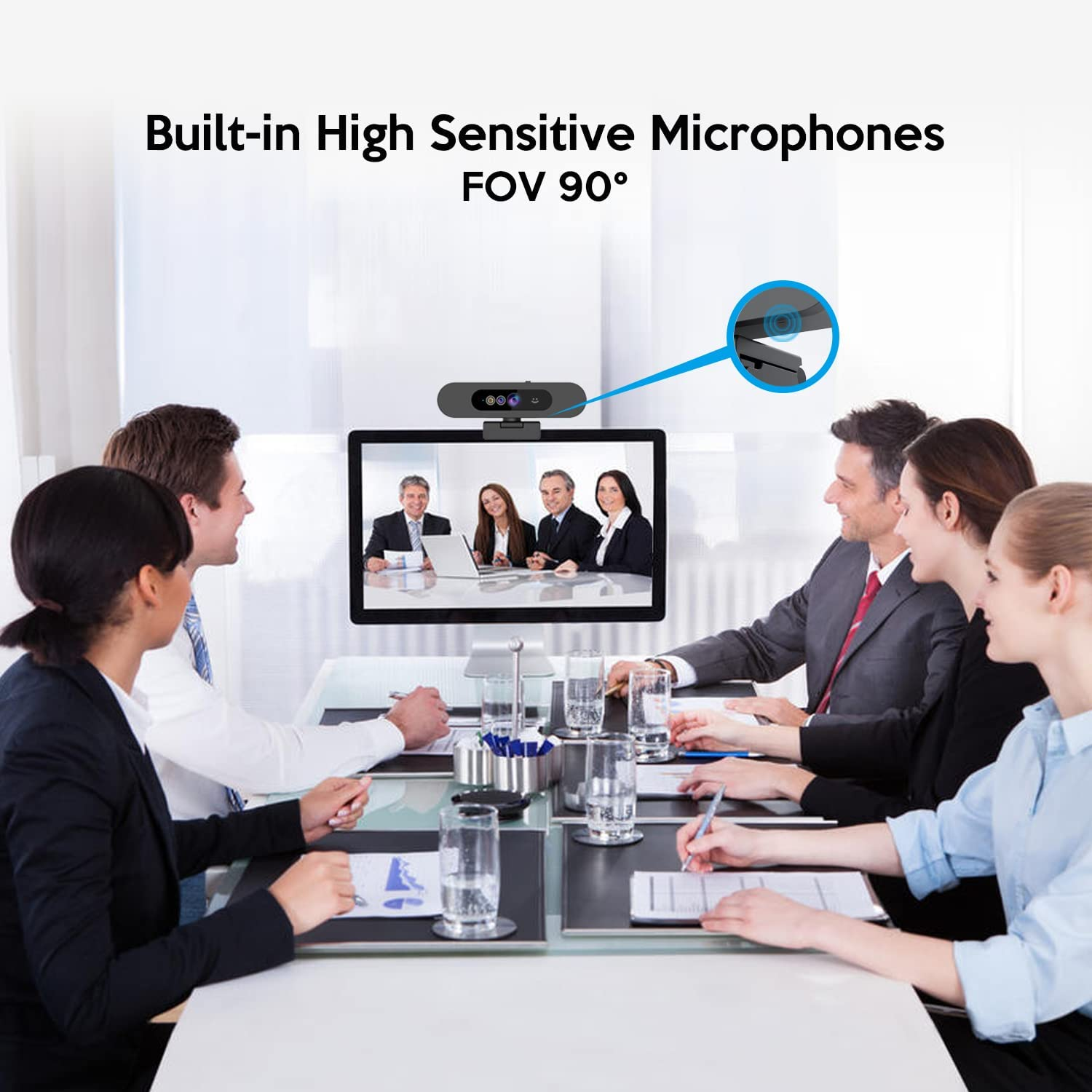 TOALLIN 1080P Webcam for Windows Hello Face Login, Facial Recognition IR Camera & Windows Hello Compatible Webcam, Computer Camera, Wide Angle View USB Webcam with Privacy Cover image number 4