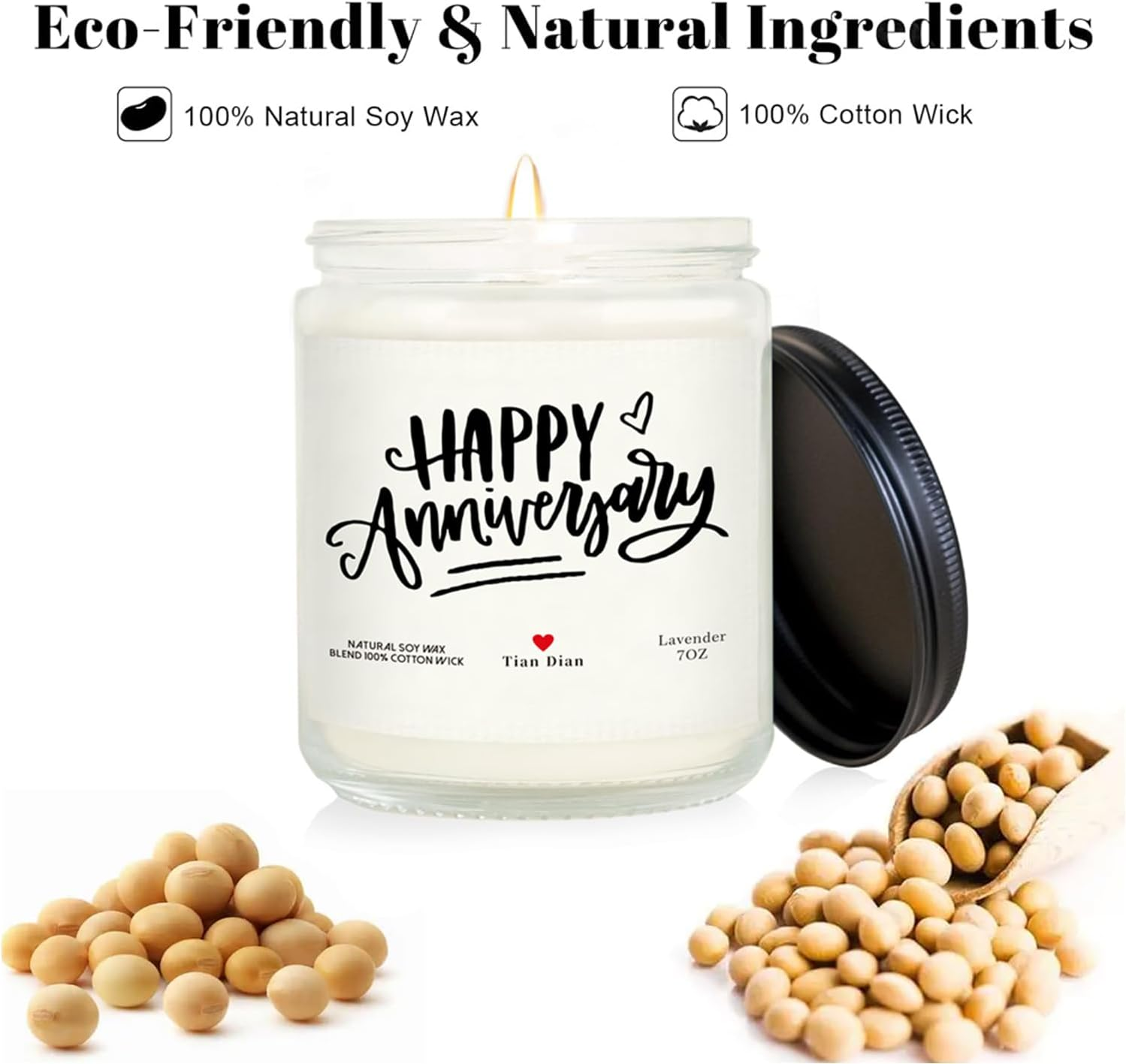 Celebratory Unisex Anniversary Candle in Jar image number 5