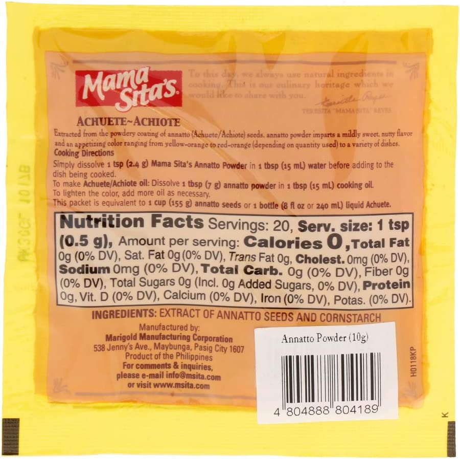 Mama Sita'S Achuete Annatto Powder, 10 G image number 1