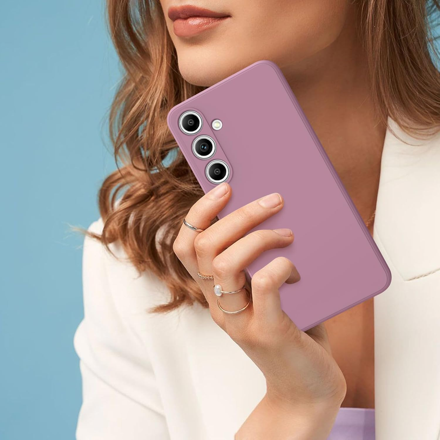 Silicone Case for Samsung Galaxy S24 Case(2024 Release), Silky-Soft Touch Gel Rubber Cover, Full Protective Case Shockproof Liquid Bumper Cover for Samsung S24 Case 6.1 Inch - Light Blue image number 5