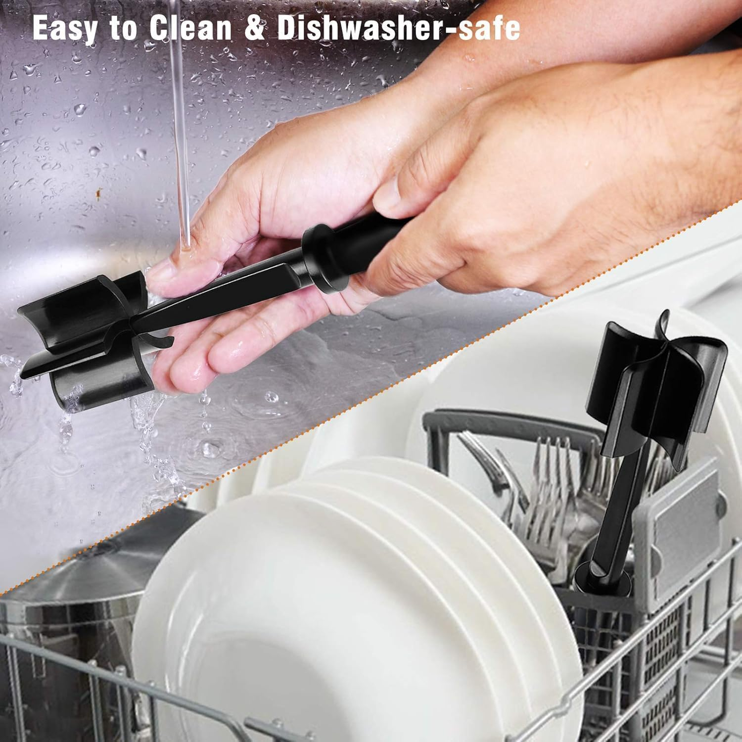 2Pcs Meat Chopper, Premium Heat Resistant Masher and Smasher for Hamburger Meat, Ground Beef, Ground Turkey and More-Non Stick Mix Chopper for Kitchen Tool(Red + Black) image number 2