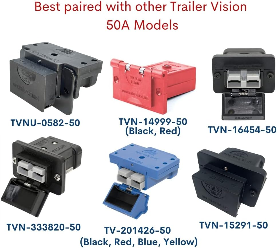 Trailer Vision 50 Amp Anderson Connector Cover Assembly with Rubber Dust Cap & LED - Protective Sleeve for SB50 Anderson Plugs Quick Connect System for Caravans Trailers Trucks Ute 4WD - 50A Blue image number 6