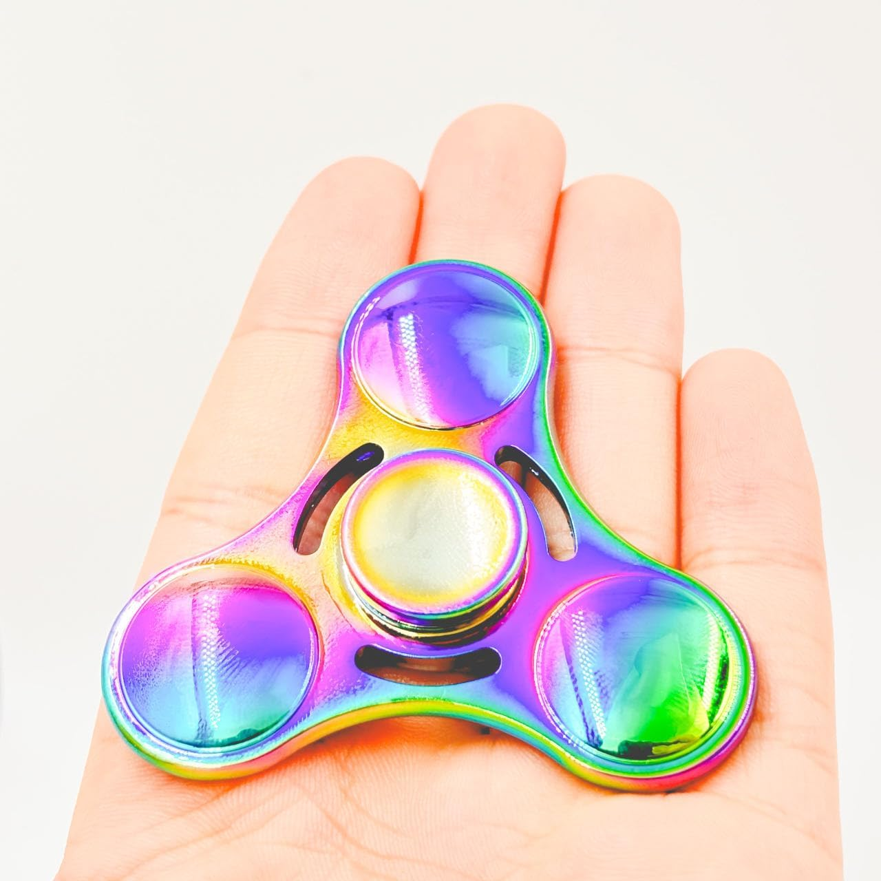 Zoltrax Fidget Spinner - Stainless Steel Rainbow Fidget Toys for Adults,High-Speed EDC ADHD Focus Stress Relief, Durable Metal Hand Spinner