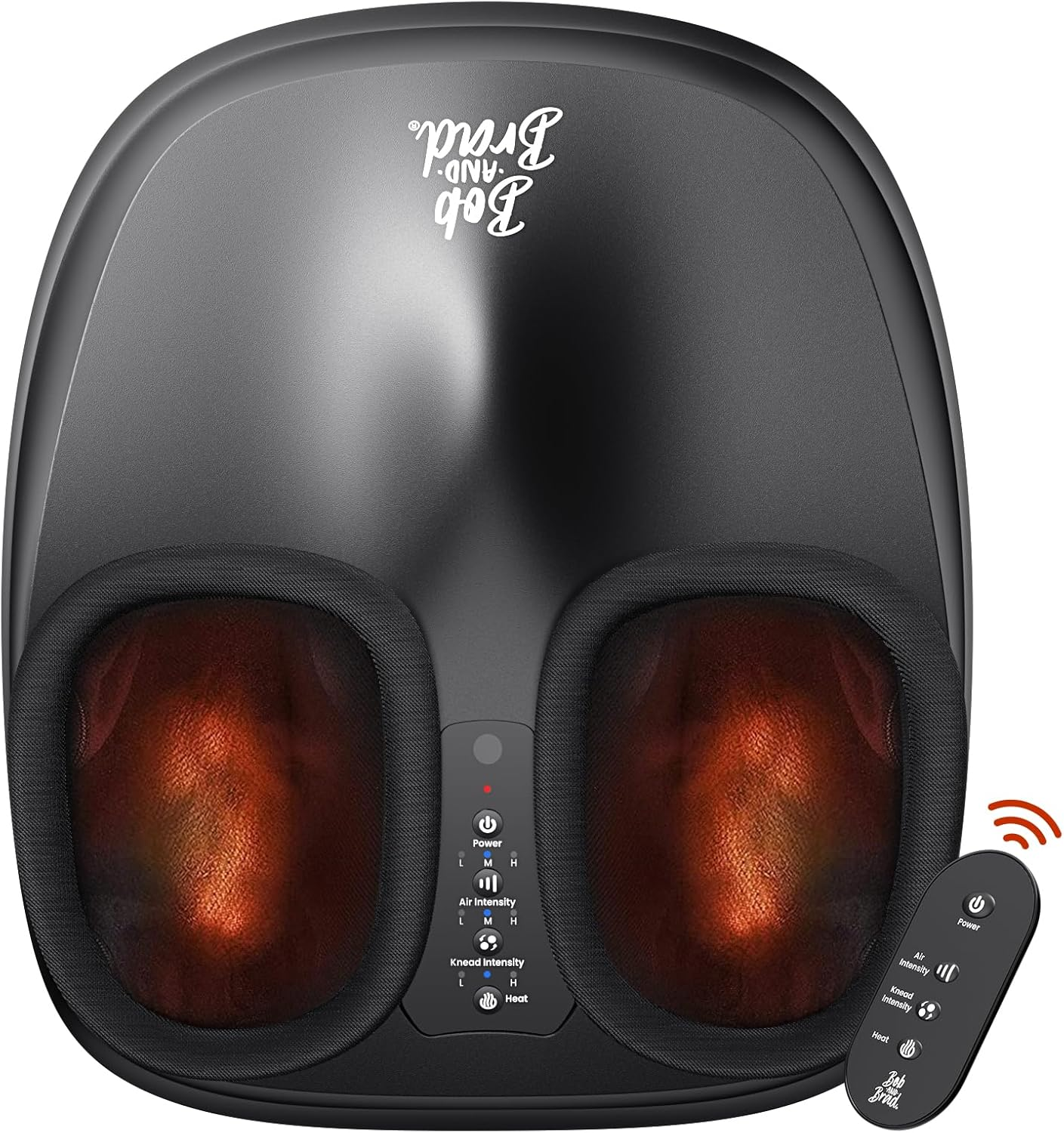 Bob and Brad Lite Foot Massager with Heat and Remote, Shiatsu Deep Kneading Electric Feet Massager Machine for Plantar Fasciitis, Gifts for Men Women