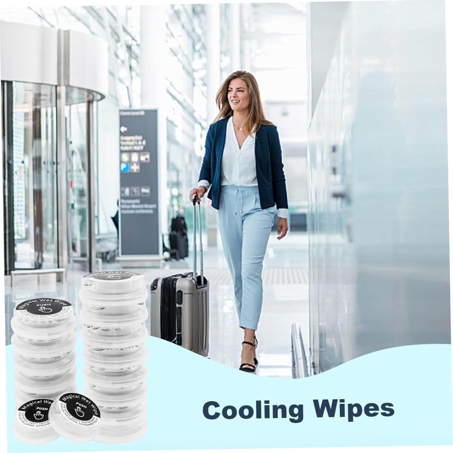 Hand Wipes Travel Size Hand Hand Wipes 50Pcs Personal Cleansing Wipes with Built-In Liquid Magical Wet Wipes for Baby Adults Hand Wipes Pocket Size image number 3