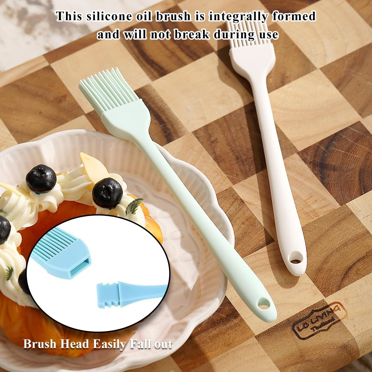 Berglander Silicone Basting Brush Set of 6, Pastry Brush, Heat Resistant Brushes for Cooking, BBQ, Kitchen Baking, Spreading Sauce and Oil or Butter, Dishwasher Safe image number 1