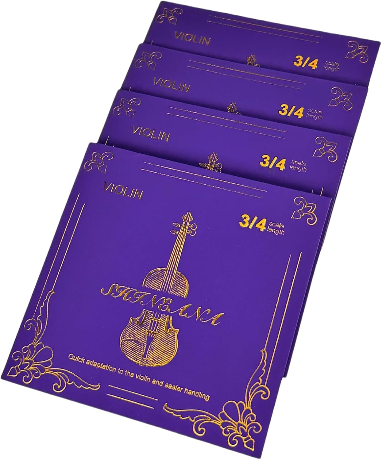 Violin Strings 4/4 Full Set, 4/4 Violin Strings Replacement,Long-Lasting Durability & Rich Tone - Handcrafted with Premium Materials- for All Levels (3/4 Scale) image number 5