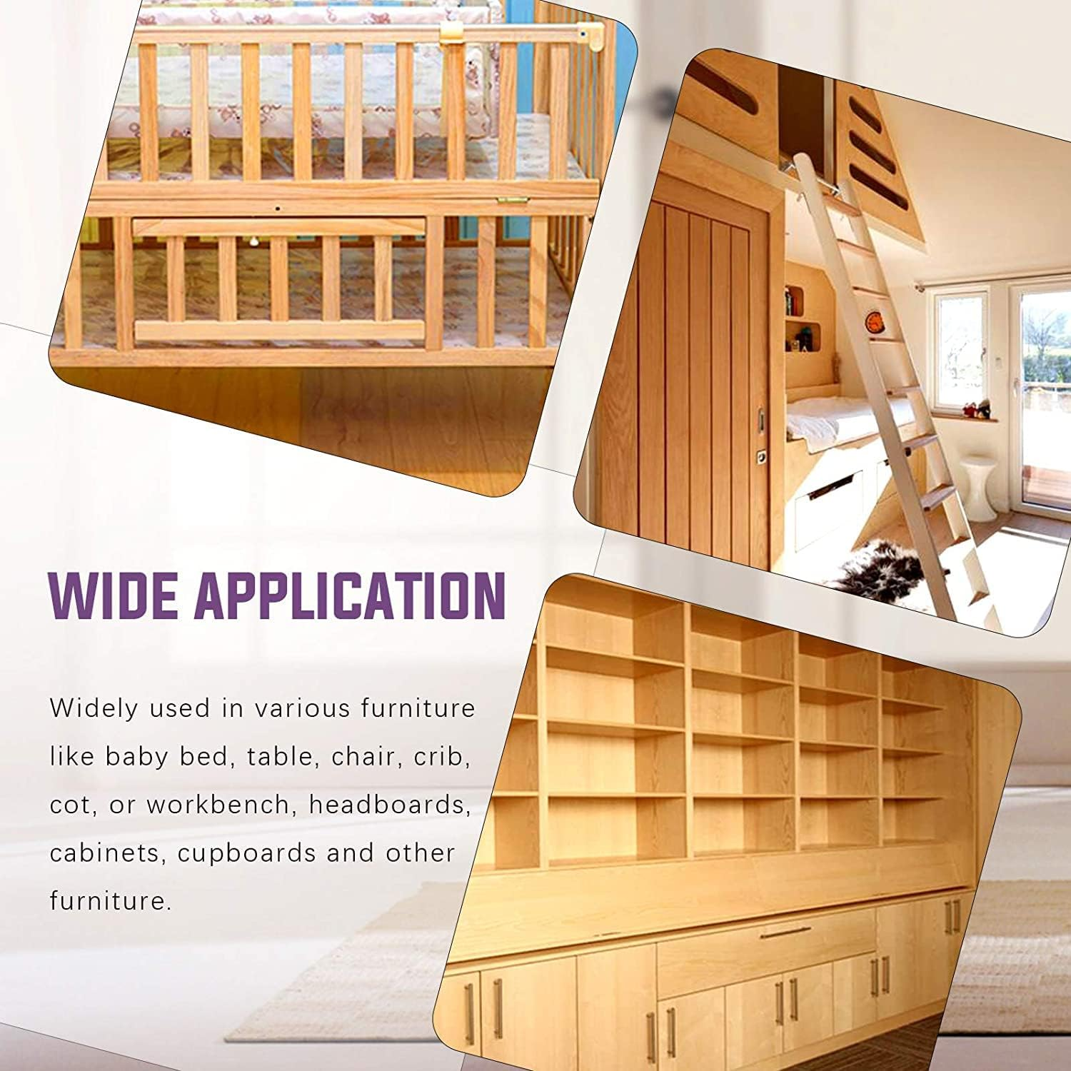 Swpeet 85Pcs M6 20/30/40/50/60/70/80Mm Nickel Plated Screws Kit, Hex Socket Head Cap Crib Baby Bed Bolt and Barrel Nuts with 1Pc Allen Wrench Perfect for Furniture, Cots, Hardware Crib Screws image number 6