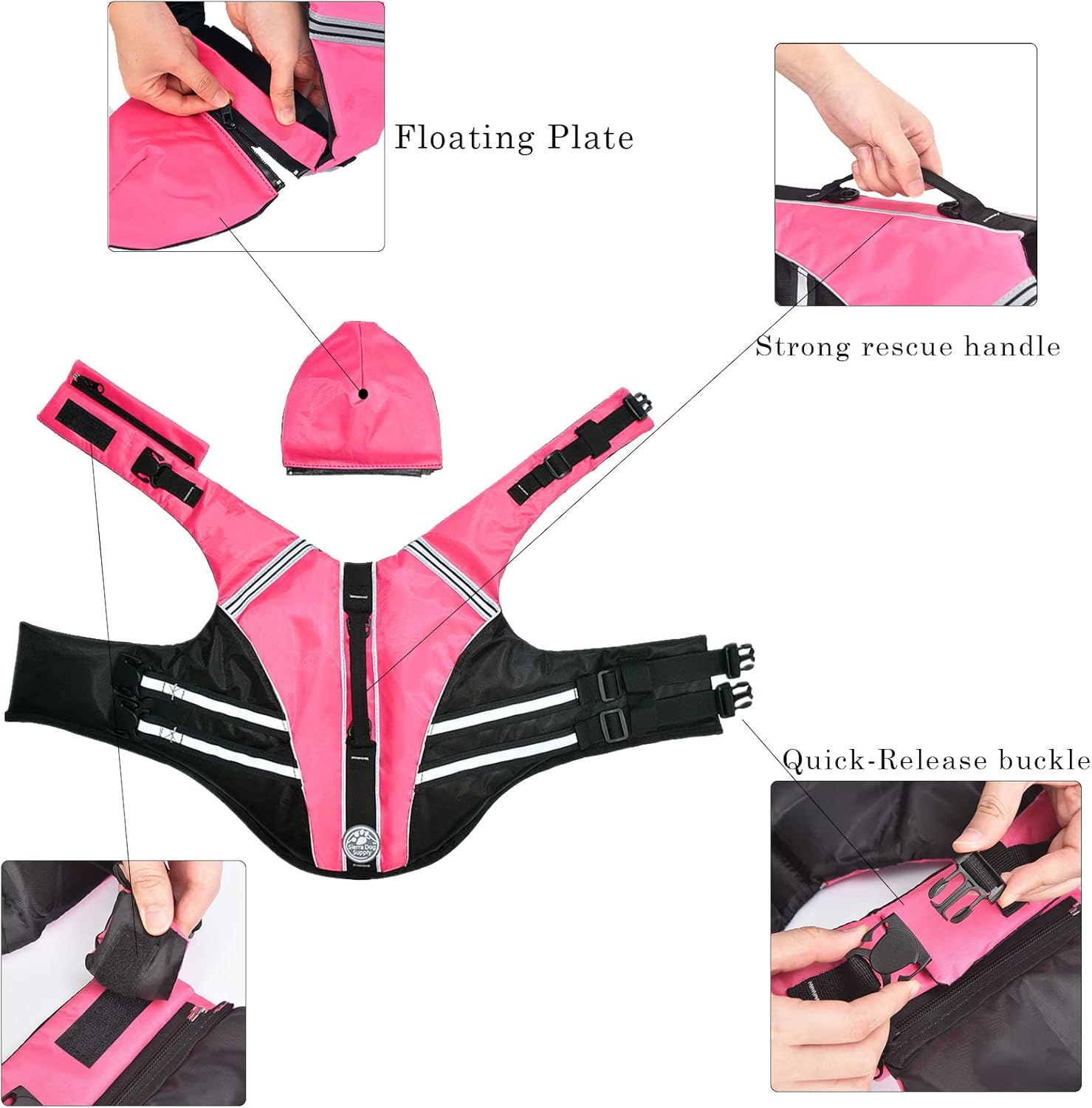 French Bulldog Life Jacket - Professional Dog Safety Vests for Swimming, Superior Buoyancy & Rescue Handle (Chest Girth: 17"-30" Weight: 17-28LB) image number 1