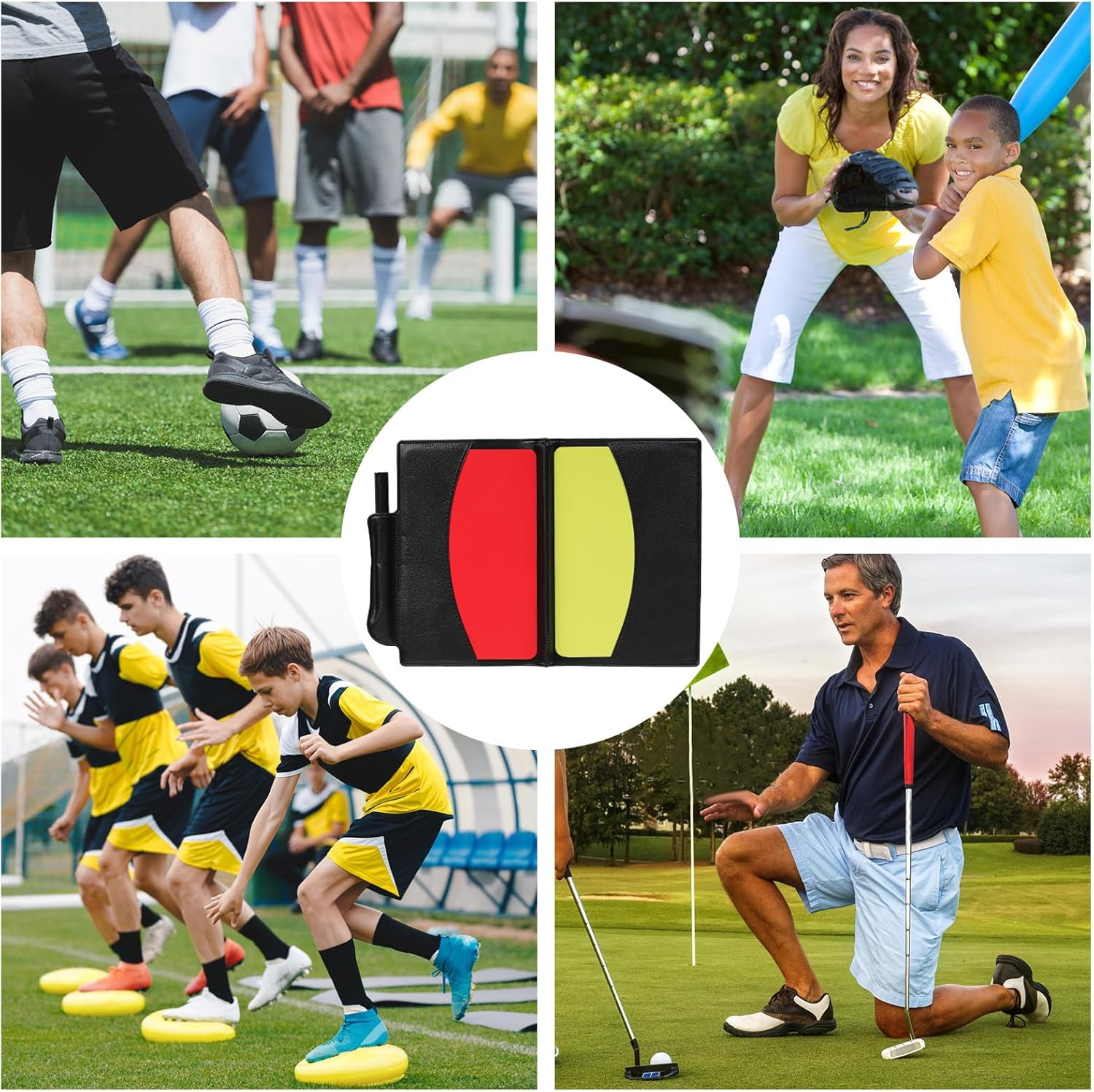 6 Referee Cards Set, 12Pcs Referee Penalty Cards with 6Pcs Card Holder Soccer Referee Red and Yellow Warning Card Referee Cards Referee Accessories for Volleyball Football Soccer Sports Game image number 1
