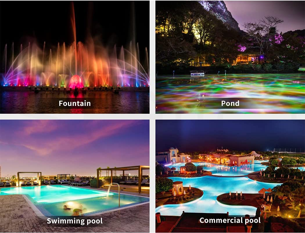 EMITTO 12-32V 30W Resin Filled Underwater LED Swimming Pool Lights,7 RGB Light Colour with 16 Lighting Mode,Ip68 Waterproof Spa Lamp,3000K-6500K,For Indoor Outdoor Swimming Pool image number 5