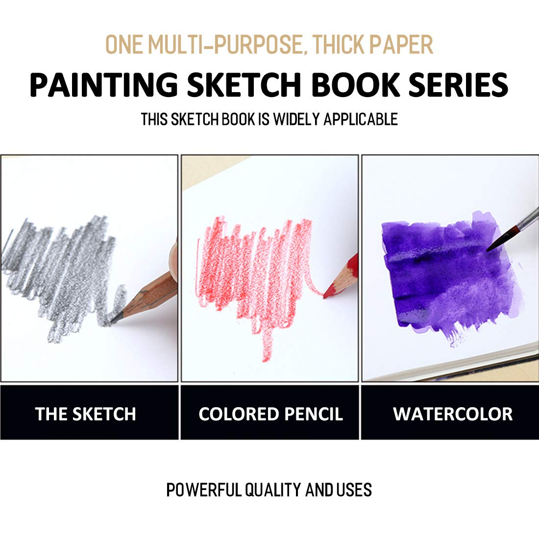 KXF Spiral Sketchbook Pad A4 Sketch Book Blank 60 Pages Artist Sketch Pad with Hardback Cover 130Gsm Sketch Paper A4 Art Drawing Book image number 1