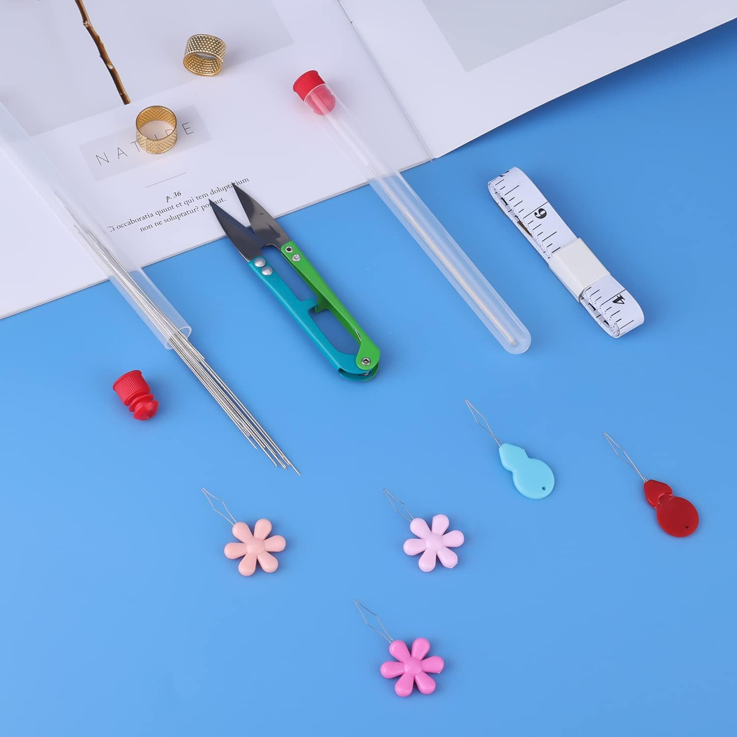 SAVITA 37Pcs Beading Needles,Beading Needles Set for Jewelry Making, Stainless Steel Beading Needles Tools Lightweight for Bracelets Necklaces Rings Making for Sewing DIY Crafts image number 5