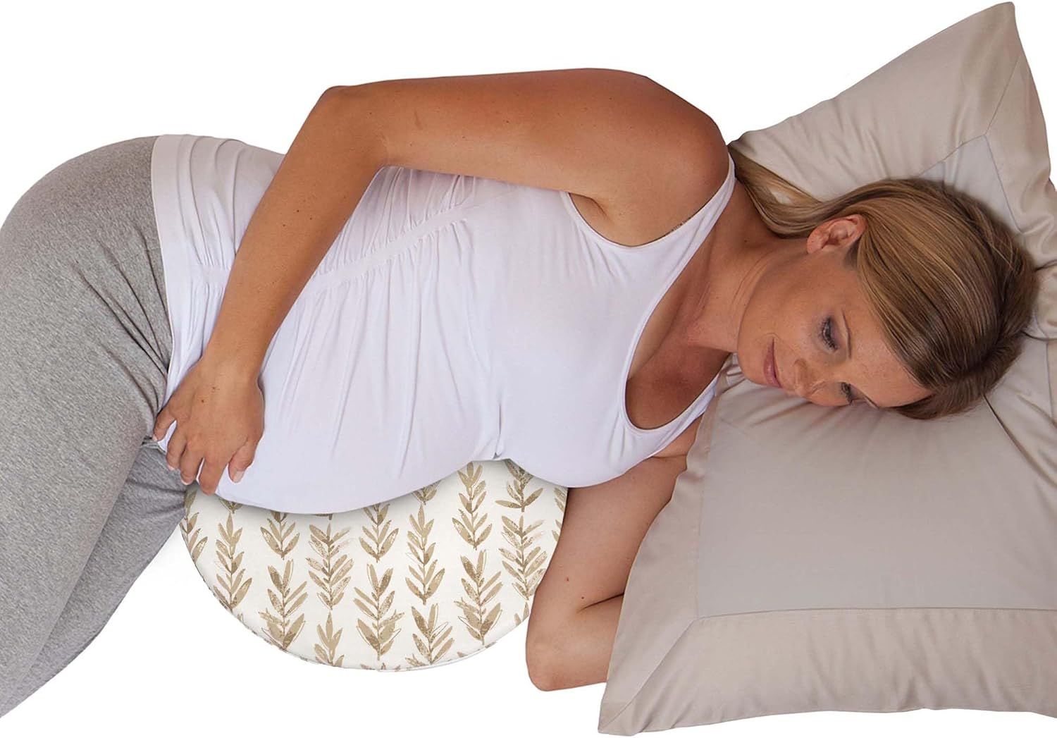 Boppy Pregnancy Pillow Wedge with Cover, Taupe, Belly Support Maternity Wedge, Firm Pregnancy Wedge Pillow for Pregnancy from Boppy Line of Pregnancy Pillows for Sleeping, Pregnancy Must Have image number 1