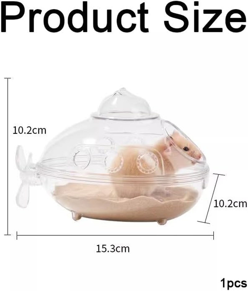 Hamster Bathtub,Transparent Sand Bath Box for Small Pets, Cute Hamster Bathroom & Sleep Pad Nest, Durable Cage Accessory for Hamsters & Small Animals (S) image number 4