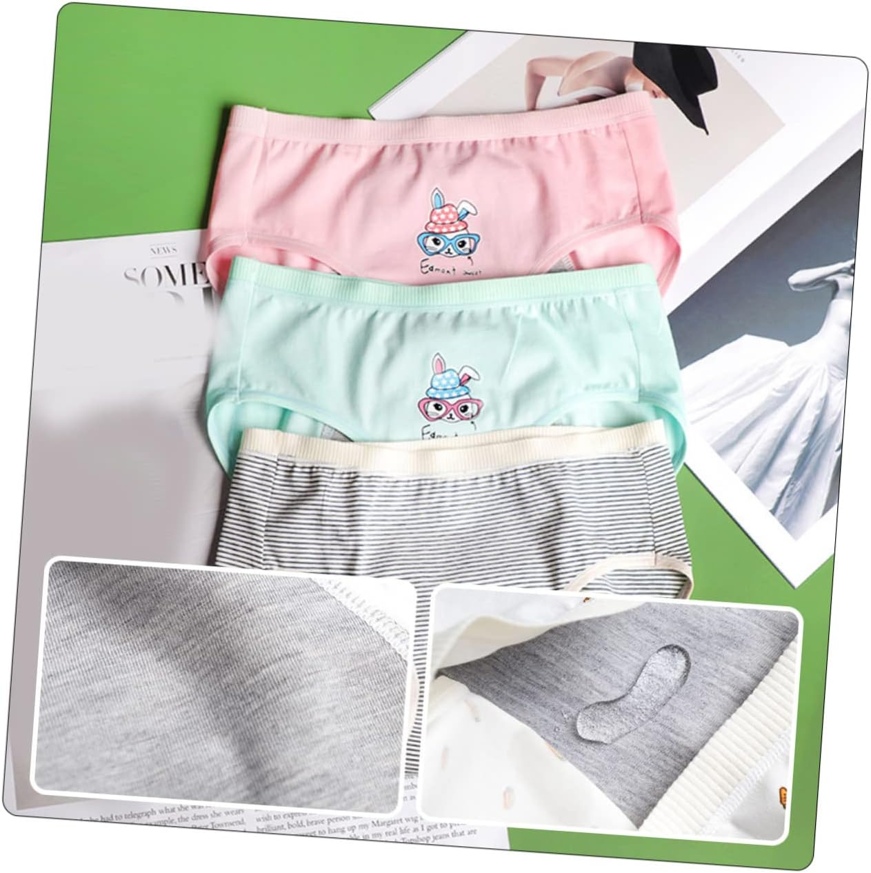 3Pcs Menstrual Period Underwear Period Underwear Seamless Female Menstrual Underpants Soft Underpants for Absorbent Panty Sanitary Pants Panties Women Pants Leakproof Cotton