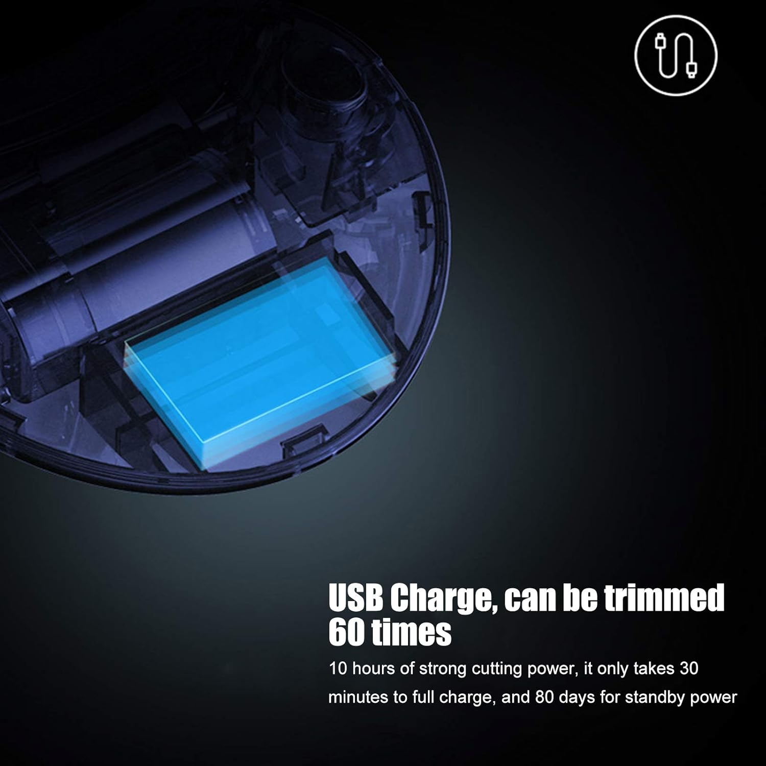 Electric Nail Clipper USB Intelligent Chargable Electric Nail Clipper, Intelligent USB Charging, for Adult Baby Nail Care, Black