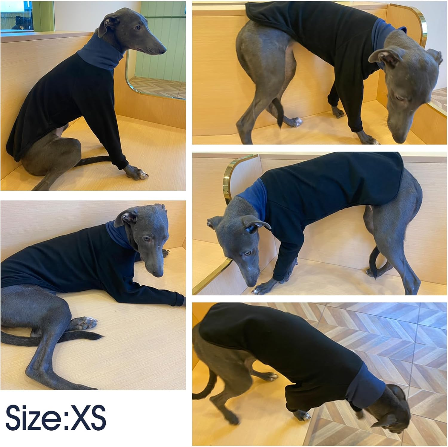 Iecoii Greyhound Sweater for Dogs, Dog Turtleneck Sweater Saluki Lurcher Coat, Warm Whippet Fleece Sweatshirt Fall Winter Outfit, Italian Greyhound Pajamas Pullover Dog Winter Clothes, Xx-Large