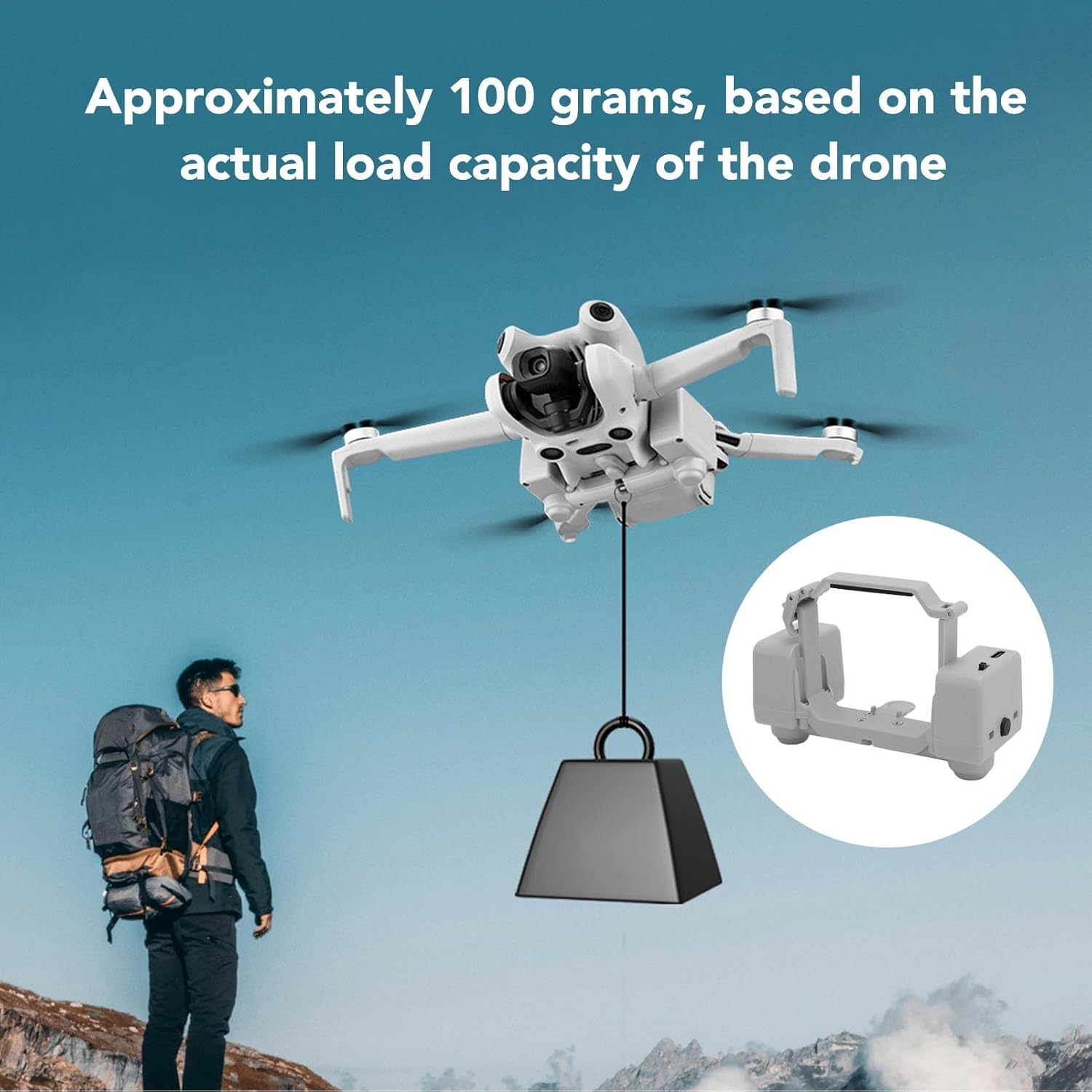 Drone Airdrop System for Mini 4 Pro Payload Release, 47G Drop Release Device Built in Soft Pad, Drone Thrower Airdrop Dropping System image number 1