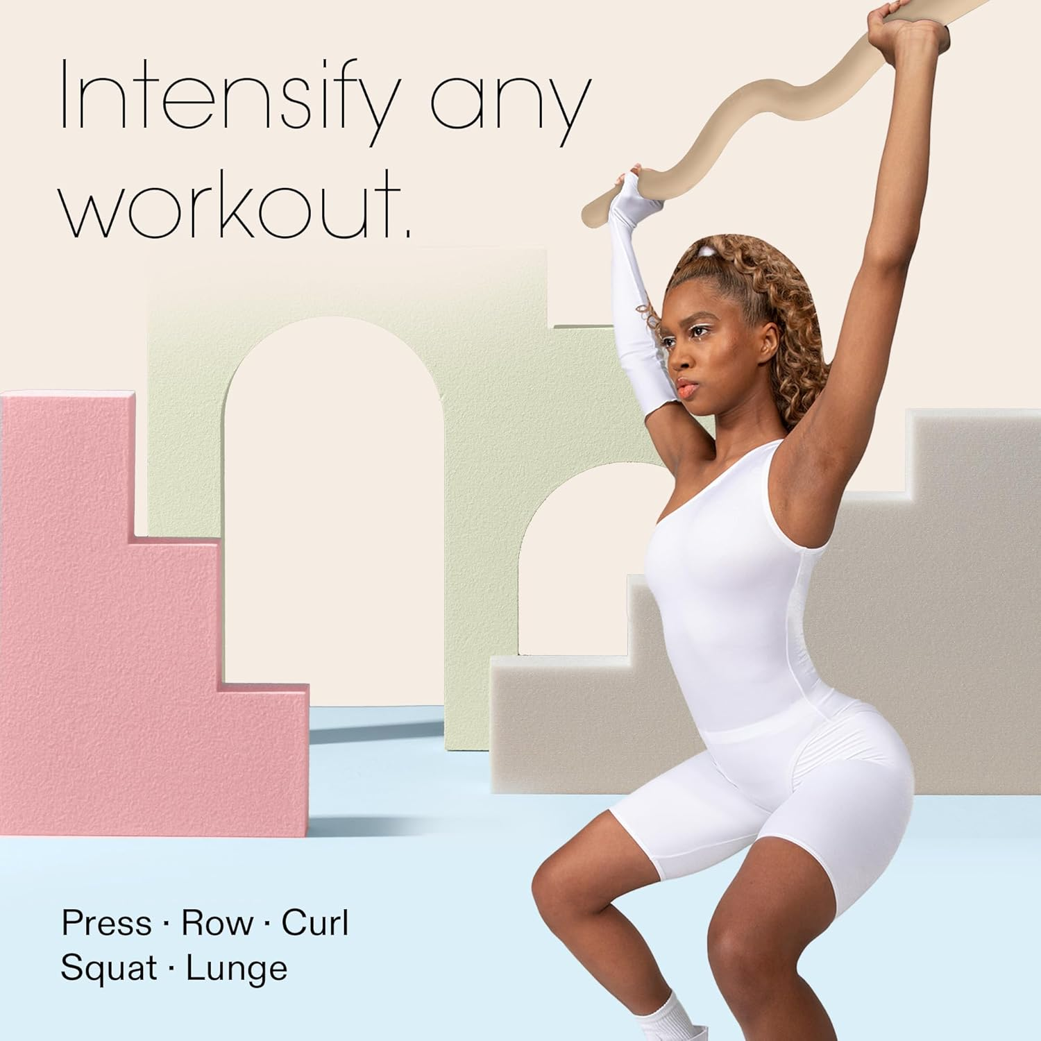 Bala EZ Curl Bar for Working Out, 15Lb Beam (Sand) - Ergonomic Weight Bar for Press, Curl, Row, Squat, Lunge & Full Body Exercise - Curling Bar Strength Training Home Gym Accessory image number 2