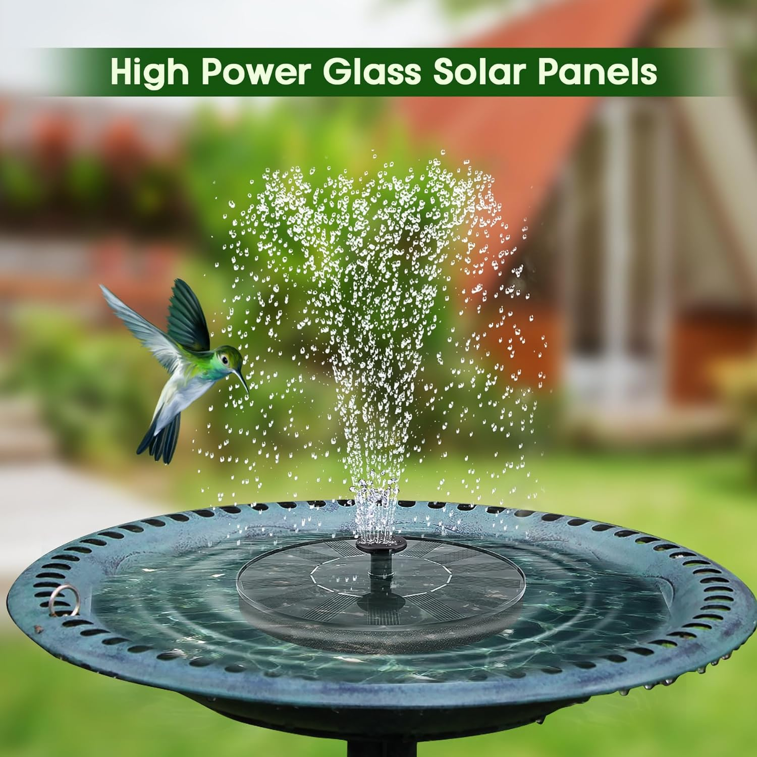 Solar Fountain Pump, SIYIBAEBY Solar Water Pump Fountain with 6 Nozzles, Floating Water Fountains Pump for Bird Baths, Garden, Fish Tank, Pond, Pool, Aquarium, Patio Outdoor&hellip; image number 6
