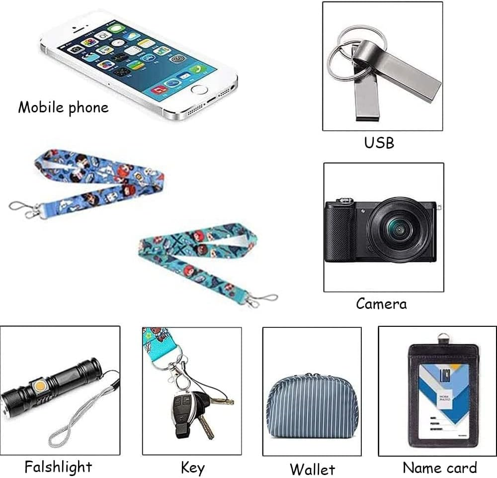 5 PCS Lanyard Key Chain for Neck - Sturdy Durable Strap for ID Badge Holder, Wallet, Keys, Camera - Multicolor, 46 image number 3
