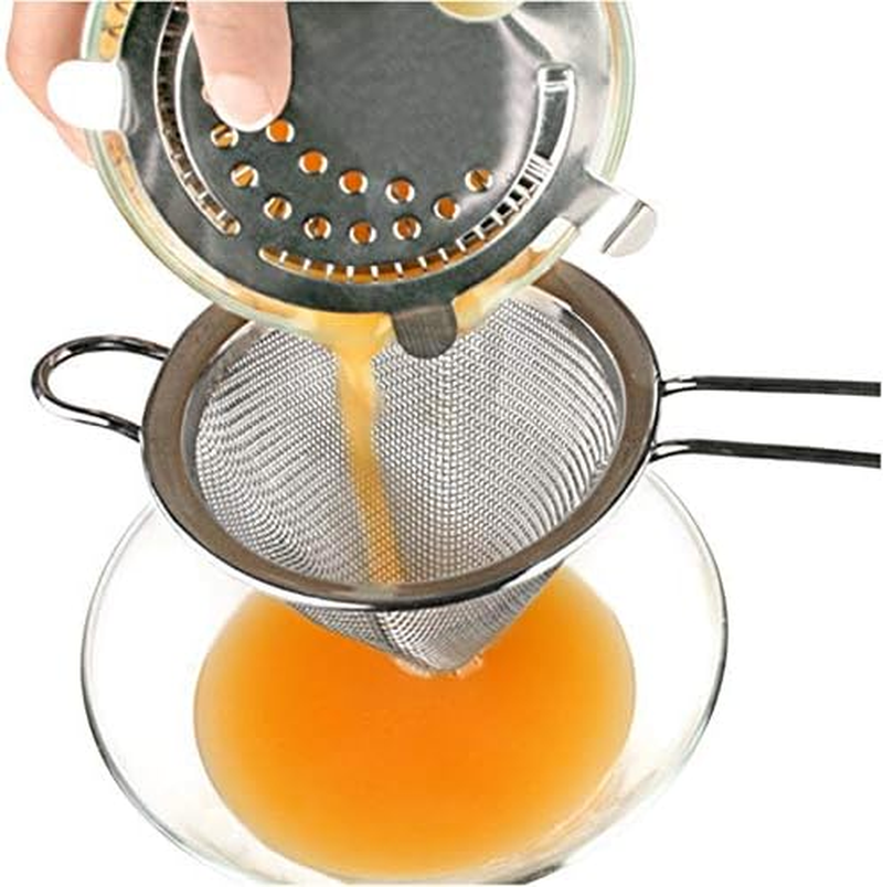Cocktail Strainer, Stainless Steel Fine Mesh Filter Bartender Conical Colander Bar Accessories for Tea, Juice and Coffee - Silver