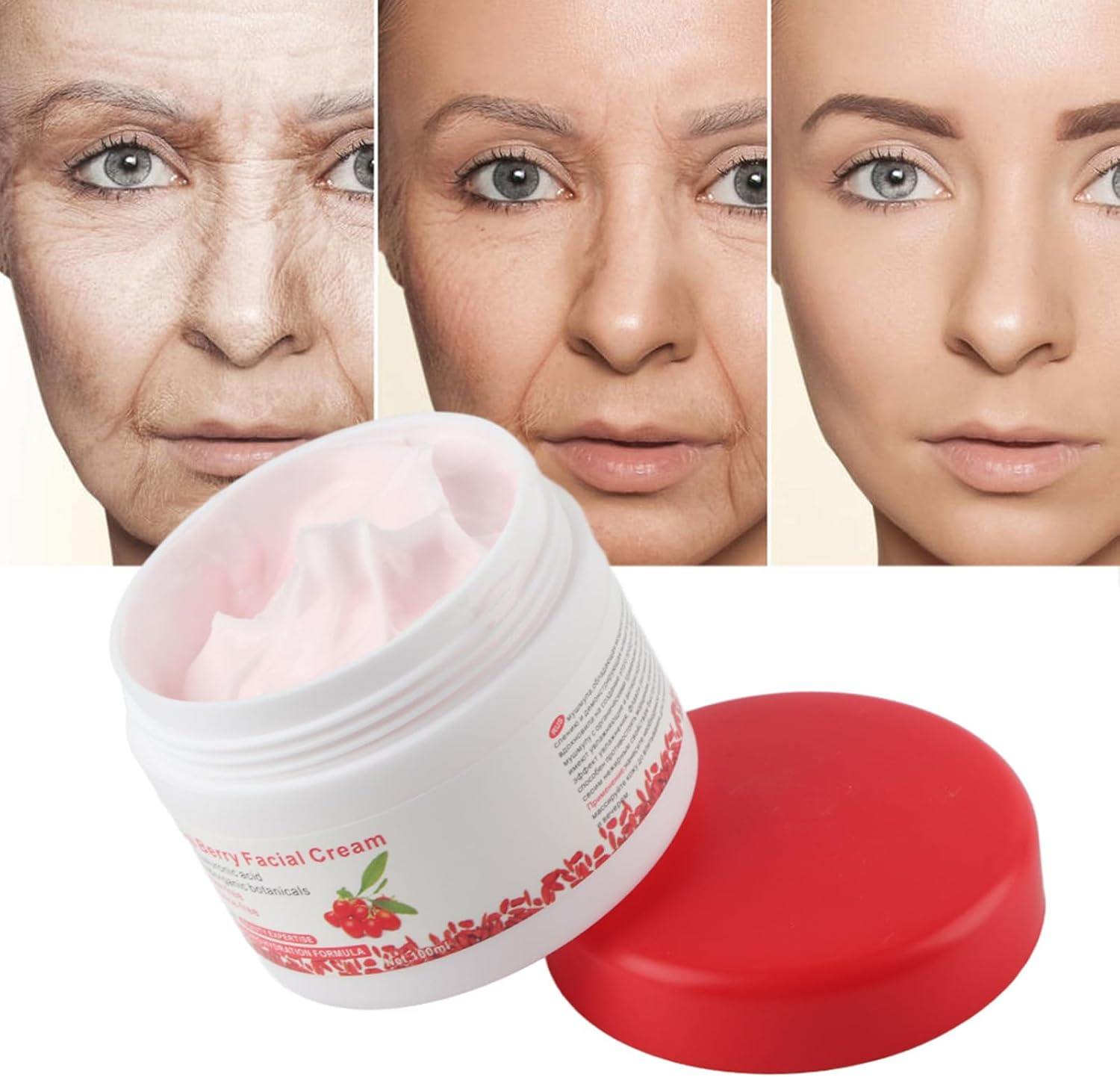 Berry Face Cream, Antioxidant Face Moisturizer Goji Cream Revitalizing anti Wrinkle Cream Fashion Goqi Berries anti Aging for All Skin Types
