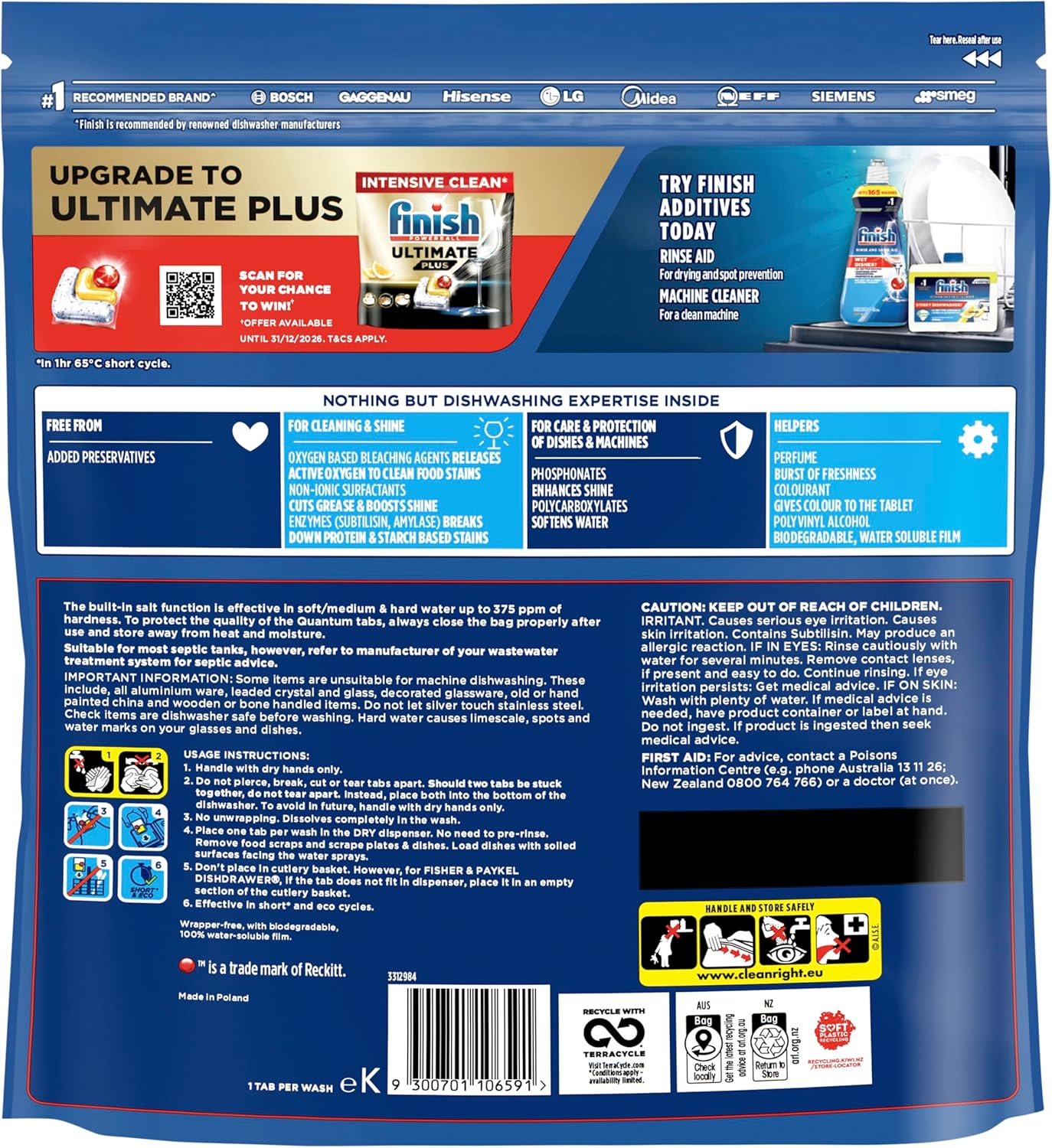 Finish Quantum Dishwashing Tablets Lemon 90 Pack image number 1