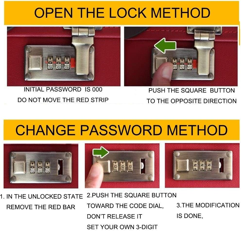 Decorative Boxes Vintage Suitcase, Handmade Leather Suitcase Cosmetic Bag Photography Props Travel Festival Gift 3-Tooth Combination Lock, 5 Styles GGYMEI /735 image number 1