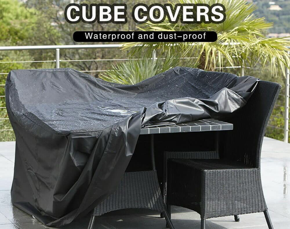 Outdoor Furniture Covers Waterproof, Outdoor Table Cover, Patio Furniture Cover Rectangle for Garden, Lawn Table, Dining Heavy Duty 210D Oxford Patio Table Chair Cover (213 * 132 * 74CM) image number 1