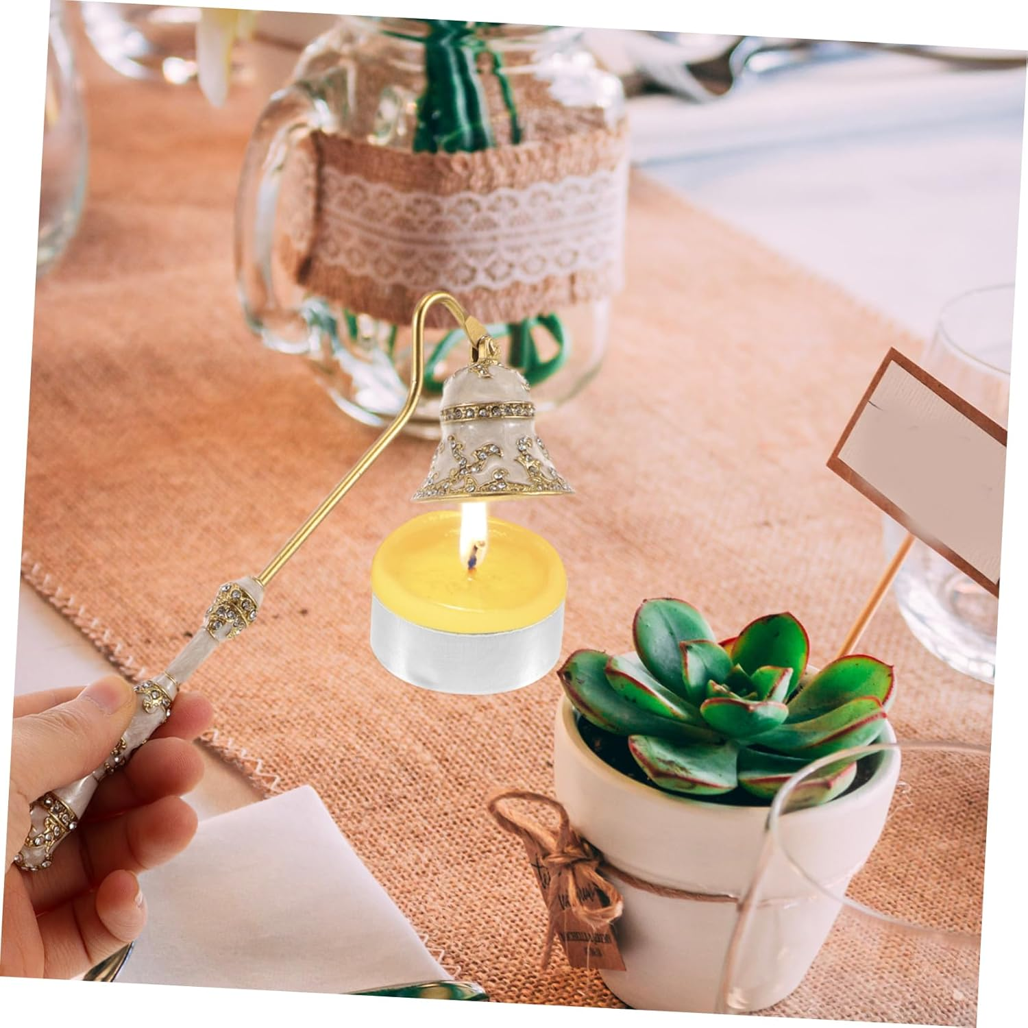 LALADEFIEE Retro Candle Extinguisher Snuffer Wick Fire Extinguisher Tool Handheld for Candles Hotel Restaurant Home image number 4