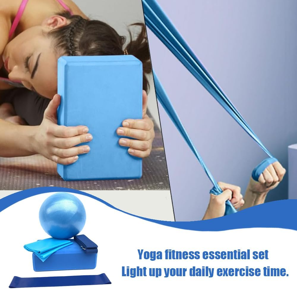5Pcs Yoga Accessories Set,Yoga Fitness Equipment,Yoga Blocks,Versatile Yoga Device,Exercise Tool,Stretching Strap,For Yoga,Pilates,Stretching image number 3