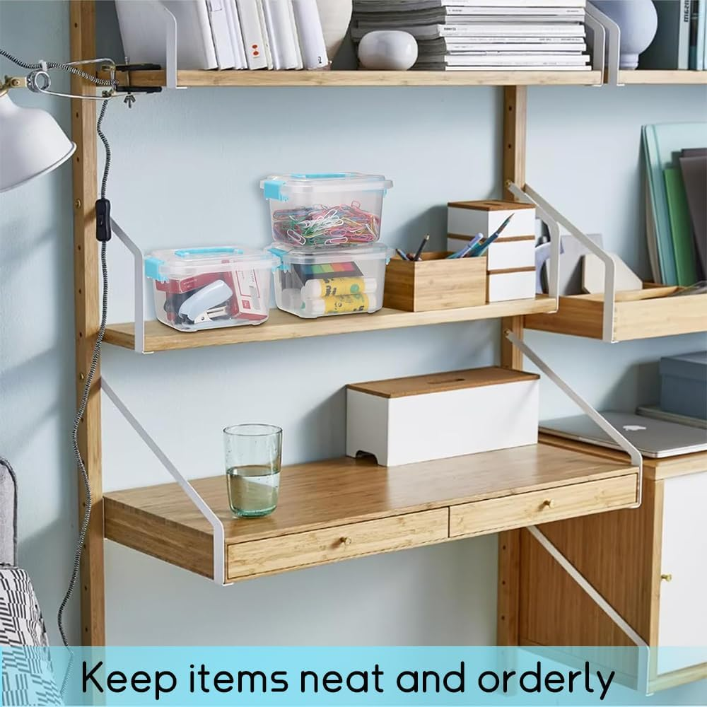 8-Pack of Small Clear Plastic Storage Boxes. Portable Mini Snack Storage Boxes, These Arts and Crafts Storage Boxes Come with Lids and Handles for Storing Crayons, Toys, Beads, and More image number 3