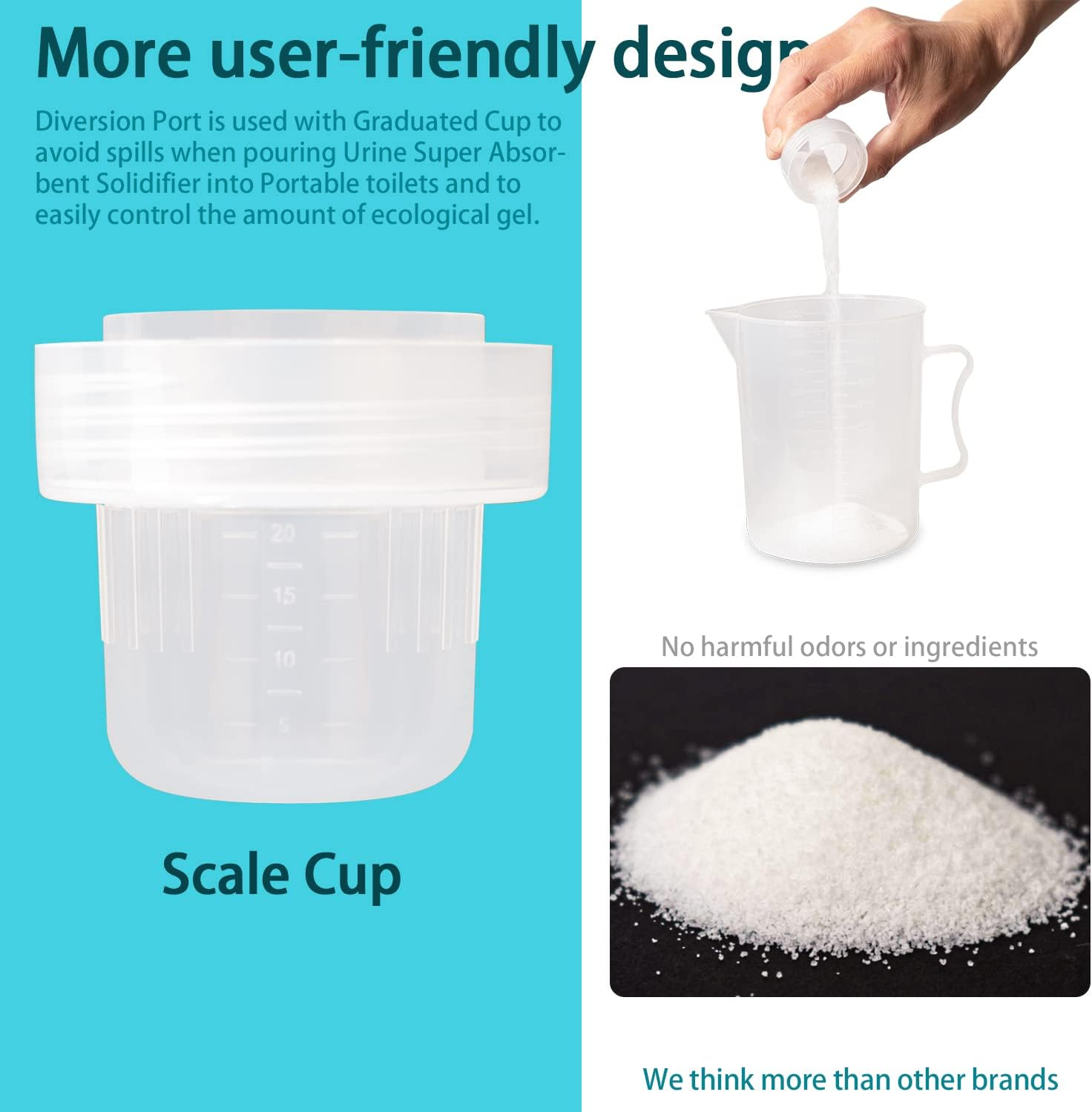 Wenge Urine Super Absorbent Powder, Deodorizer - 2LB - Poo Powder for Portable Toilet, Eco Absorbent Gel Liquid Waste Gelling - for Camping Portable Toilet, Urinals, Bedside Commodes, Pet Potty Etc image number 3