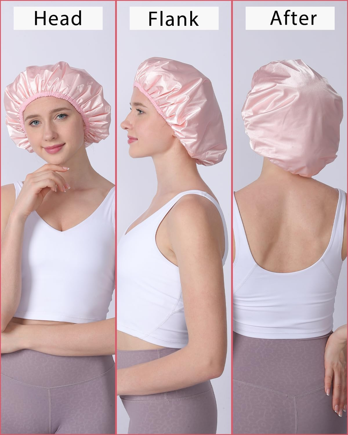 Years Calm Silk Bonnet for Sleeping Women, Double Layer Soft Ajustable Elasticity Band Satin Bonnet for Sleeping Hair - Sleep Shower Caps (T-3) image number 3