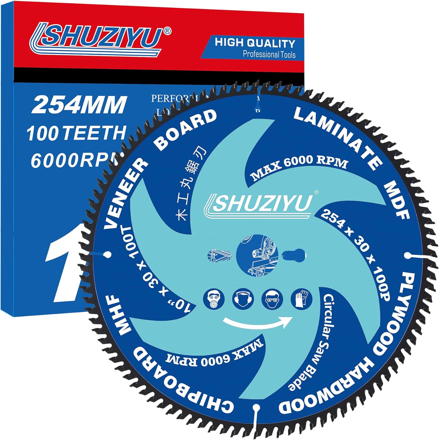 LSHUZIYU. 254Mm 100T, Centre Hole 30Mm with 25.4-22.23-20-15.88Mm Washer. Wood Working Circular Saw Blade. Mitre Saw Blade, Table Saw Blade image number 4