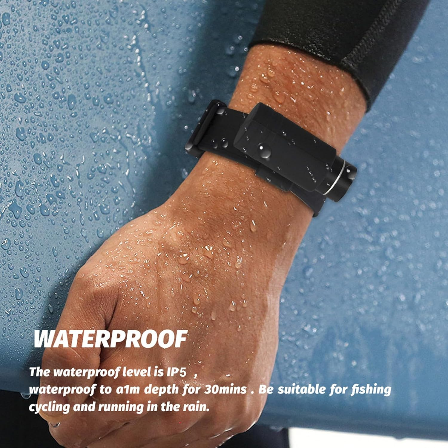 Wrist Flashlight Watch, High Brightness IP5 Waterproof, 3 Modes, Long-Lasting, Aluminum Alloy Housing for Night Activities image number 2