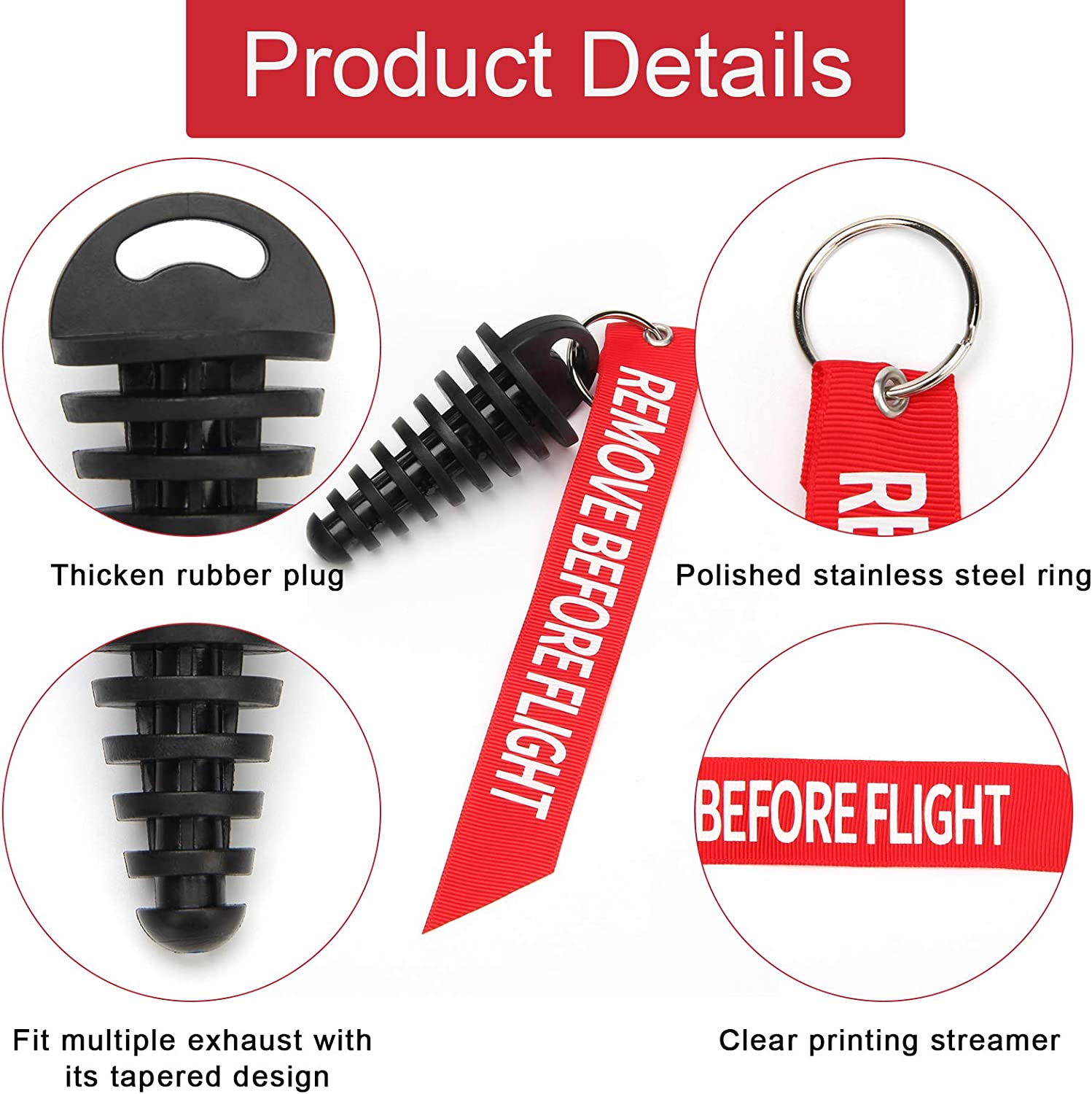 Coitak Muffler Exhaust Wash Plug, 0.6-1.5 Wash Plug for Motorcycle Bike 2 Stroke Rubber Exhaust Silencer (2 Pack) (0.6-1.5) image number 5