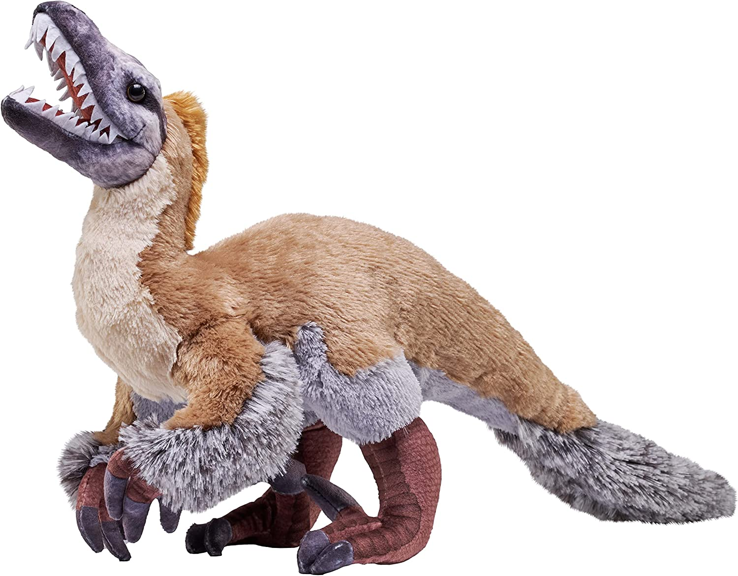 Wild Republic Artist Collection, Dinosaur Velociraptor, Kids, 15 Inches, Plush Toy, Fill Is Spun Recycled Water Bottles