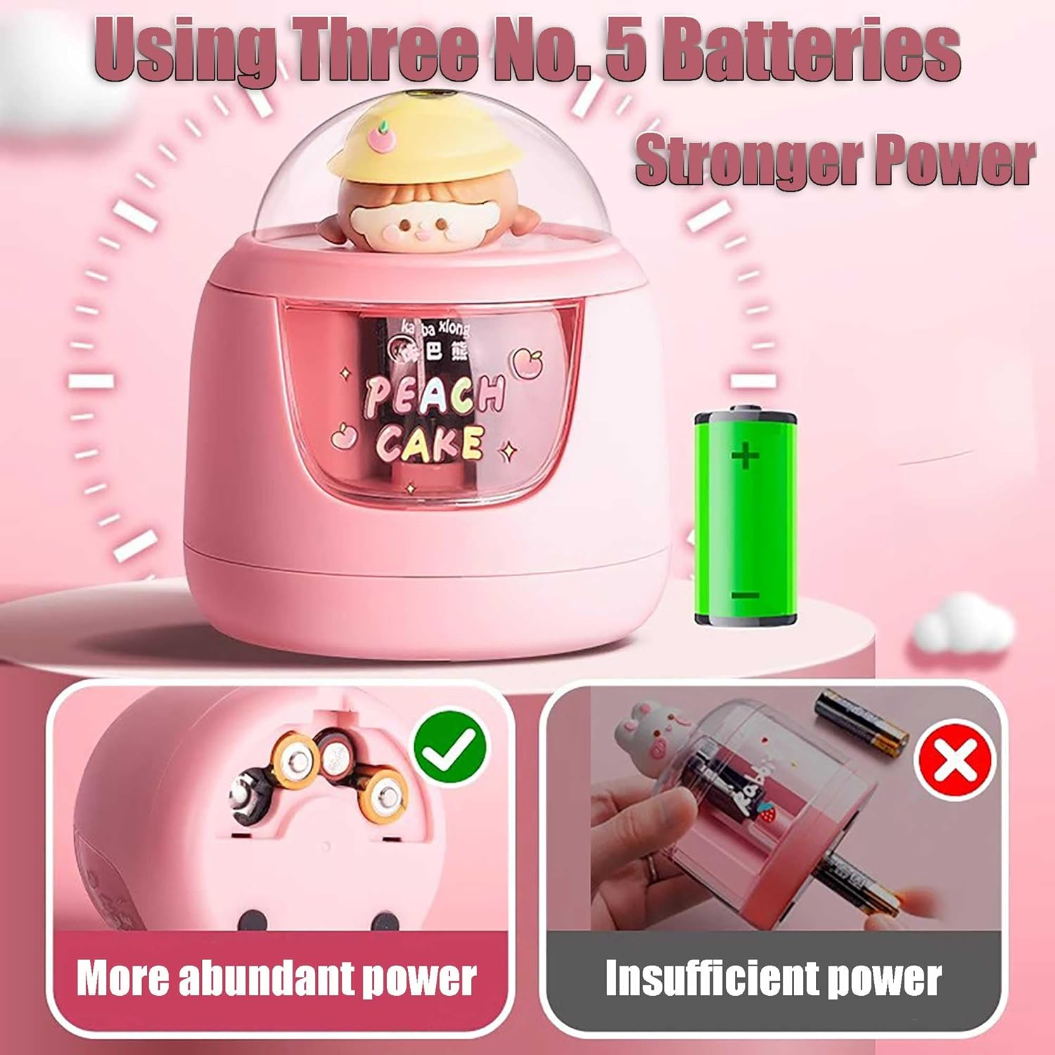 Blue Cute Portable and Safe Electric Pencil Sharpener for School Kids