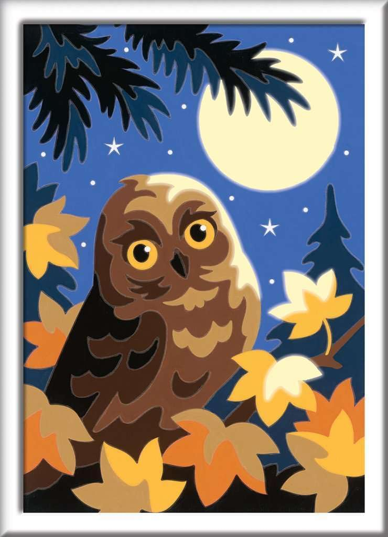 Ravensburger Malen Nach Zahlen 28697- Eule Im Mondschein - Kinder Ab 7 Jahren: Mit Leuchtfarbe! image number 1